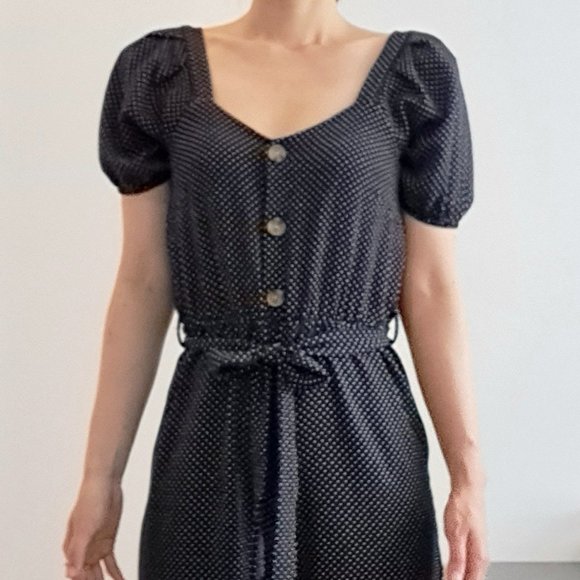 Navy polka dots jumpsuit - size: xs - Picture 1 of 5